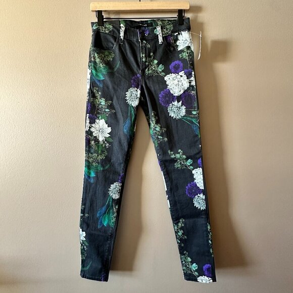 Women's 27 NWT J Brand Forest Floor Pants Floral Print Mid Rise Skinny - Picture 2 of 11